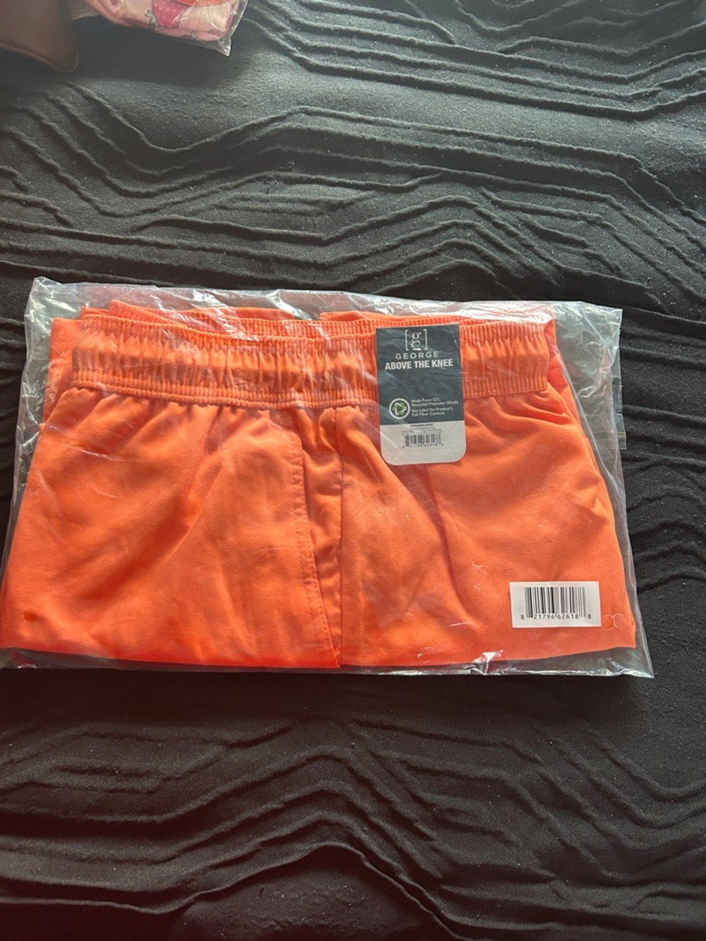 George Bright Orange Casual Elastic-Waist swim Shorts